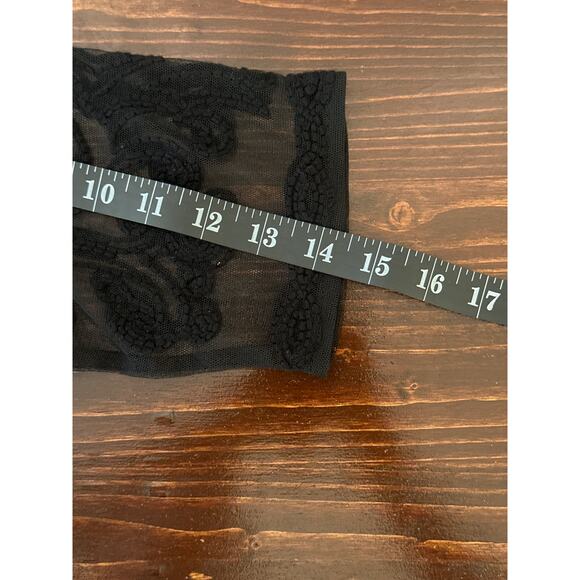 Whimsigoth Black Sheer Mesh Lace Dress M Grunge Dark Romantic Goth - Picture 9 of 12